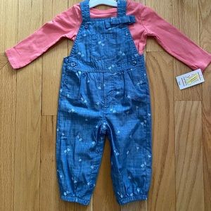 NEW Denim pant overalls w/long sleeved shirt
